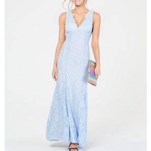 Open back glitter lace gown